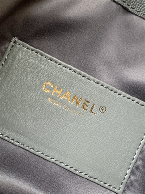 Chanel 25 Small Handbag Grained Calfskin Gold Tone Metal Dk Grey AS5293