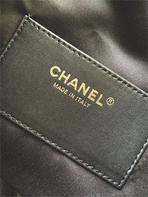 Chanel 25 Medium Handbag Shinny Smooth Calfskin Gold/Silver Tone Metal Black AS5311