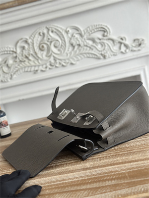 Hermes Jypsiere Togo Leather Silver Tone Metal Etain Color HS