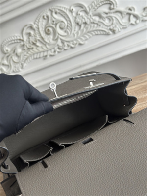 Hermes Jypsiere Togo Leather Silver Tone Metal Etain Color HS