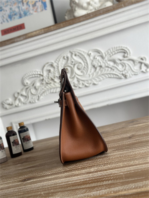 Hermes Jypsiere Togo Leather Silver Tone Metal Gold Color HS