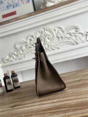 Hermes Jypsiere Togo Leather Silver Tone Metal Etoupe Color HS