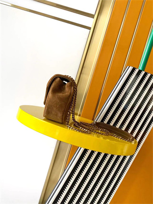 Y.S.L LOULOU Mini in MATELASSÉ Suede Gold Tone Metal Brown Color