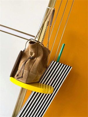 Y.S.L Jamie Shopping Bag In Suede Brown Color