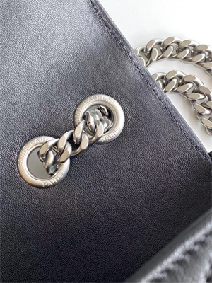 Y.S.L LOULOU Small in MATELASSÉ lambskin Silver Tone Metal Black Color