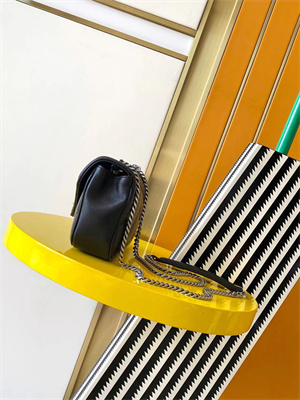 Y.S.L LOULOU Mini in MATELASSÉ lambskin Silver Tone Metal Black Color