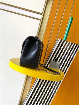 Y.S.L LOULOU Medium in MATELASSÉ lambskin Silver Tone Metal Black Color