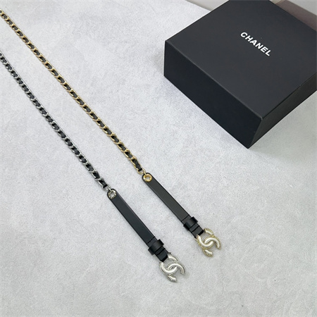 Chanel Belts In Lambskin 15MM In Black Gold/Silver Hardware