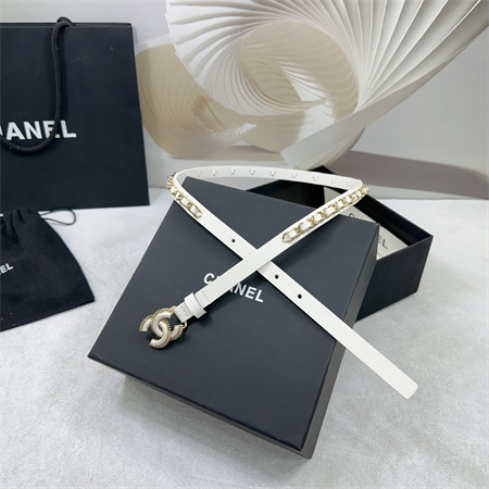 Chanel Belts In Lambskin 15MM In Black /White