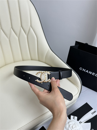 Chanel Belts In Calfskin 30MM In Black Gold/Silver Hardware