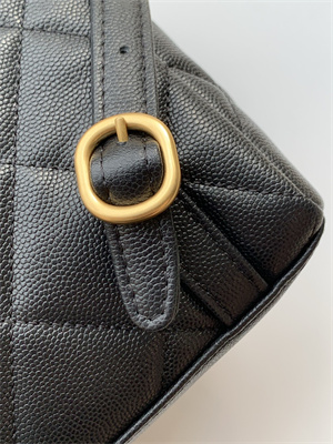 Chanel Backpack Grained Calfskin Gold Tone Metal Black AS5793