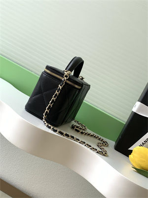 Chanel Long Vanity With Chain Grained Calfskin & Gold-Tone Metal Black AP4933