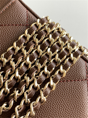 Chanel Long Vanity With Chain Grained Calfskin & Gold-Tone Metal Burgundy AP4933