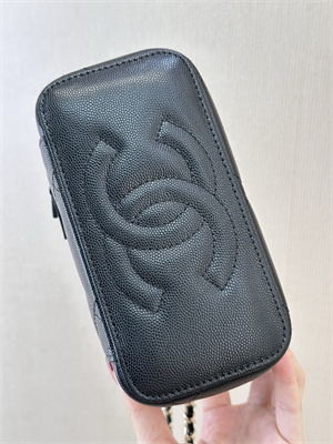 Chanel Long Vanity With Chain Grained Calfskin & Gold-Tone Metal Black AP4933 TOP