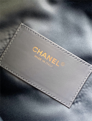 Chanel 25 Medium Handbag Suede Gold Tone Metal Blue AS5311