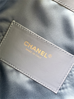 Chanel 25 Small Handbag Suede Gold Tone Metal Blue AS5293