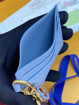 L.V Charms Card Holder Monogram Empreinte Cowhider Azure Blue M13649