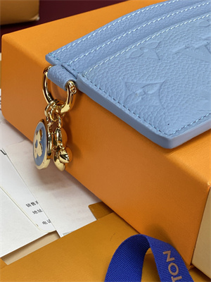 L.V Charms Card Holder Monogram Empreinte Cowhider Azure Blue M13649