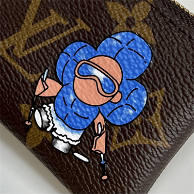 LV Key Pouch Monogram Canvas Monogram Blue Frost M15341