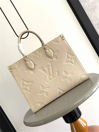 L.V ONTHEGO MM Monogram Empreinte Leather Cream color M46531