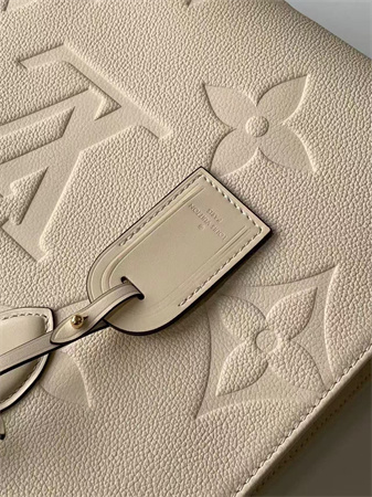 L.V ONTHEGO MM Monogram Empreinte Leather Cream color M46531