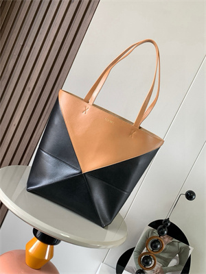 Loewe Medium Puzzle Fold Tote In Shinny Calfskin
