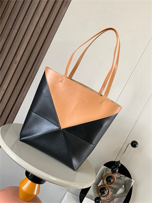 Loewe Medium Puzzle Fold Tote In Shinny Calfskin