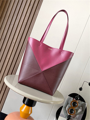 Loewe Medium Puzzle Fold Tote In Shinny Calfskin