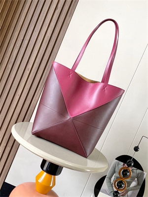 Loewe Medium Puzzle Fold Tote In Shinny Calfskin