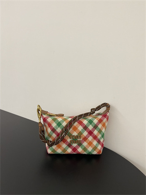 MiuMiu Plaid Wool Pouch Red/Green