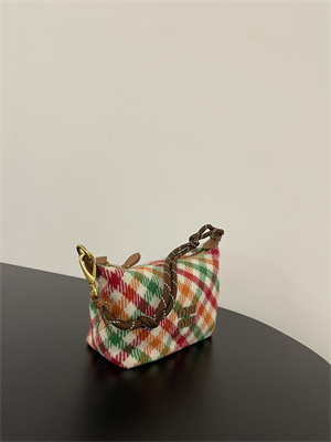 MiuMiu Plaid Wool Pouch Red/Green