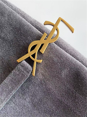 Y.S.L LE 5 A 7 Supple Large HOBO BAG In Grey Suede Leather