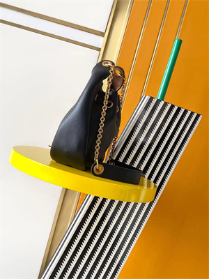 Y.S.L Bucket Bag In Black Calfskin